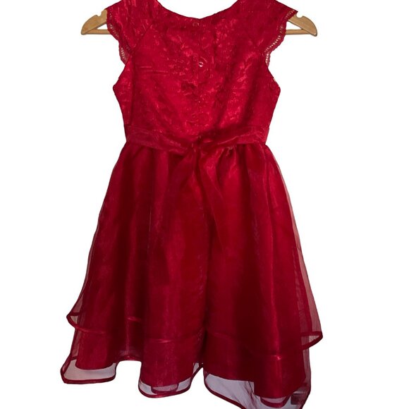 Red Lace & Tulle Formal Dress - Picture 4 of 4